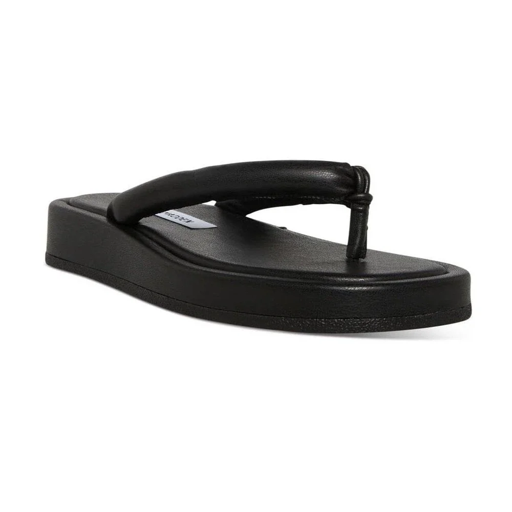 Steve Madden Black Padded Thong Sandals